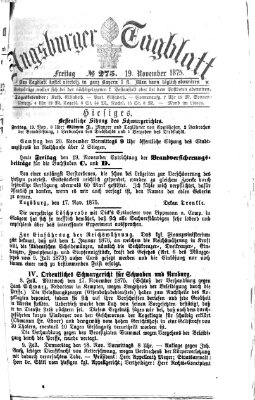 Augsburger Tagblatt Freitag 19. November 1875