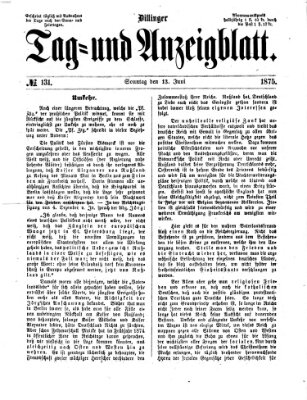 Dillinger Tag- und Anzeigeblatt (Tagblatt für die Städte Dillingen, Lauingen, Höchstädt, Wertingen und Gundelfingen) Sonntag 13. Juni 1875