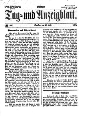 Dillinger Tag- und Anzeigeblatt (Tagblatt für die Städte Dillingen, Lauingen, Höchstädt, Wertingen und Gundelfingen) Samstag 10. Juli 1875