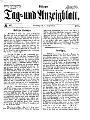 Dillinger Tag- und Anzeigeblatt (Tagblatt für die Städte Dillingen, Lauingen, Höchstädt, Wertingen und Gundelfingen) Samstag 4. September 1875