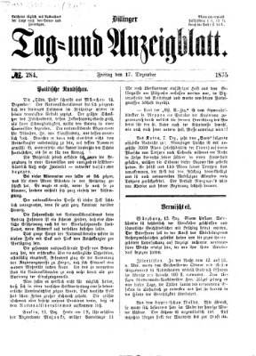 Dillinger Tag- und Anzeigeblatt (Tagblatt für die Städte Dillingen, Lauingen, Höchstädt, Wertingen und Gundelfingen) Freitag 17. Dezember 1875