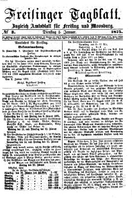 Freisinger Tagblatt (Freisinger Wochenblatt) Dienstag 5. Januar 1875