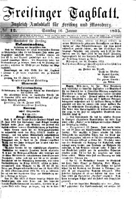 Freisinger Tagblatt (Freisinger Wochenblatt) Samstag 16. Januar 1875