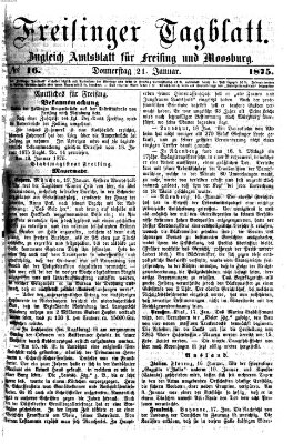 Freisinger Tagblatt (Freisinger Wochenblatt) Donnerstag 21. Januar 1875