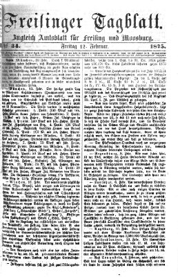 Freisinger Tagblatt (Freisinger Wochenblatt) Freitag 12. Februar 1875