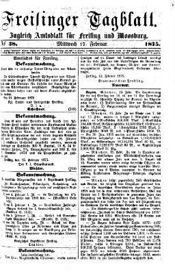 Freisinger Tagblatt (Freisinger Wochenblatt) Mittwoch 17. Februar 1875