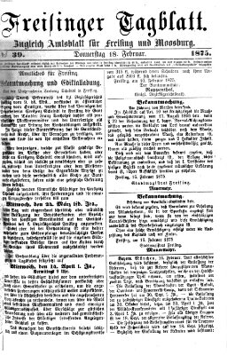 Freisinger Tagblatt (Freisinger Wochenblatt) Donnerstag 18. Februar 1875