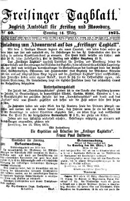 Freisinger Tagblatt (Freisinger Wochenblatt) Sonntag 14. März 1875