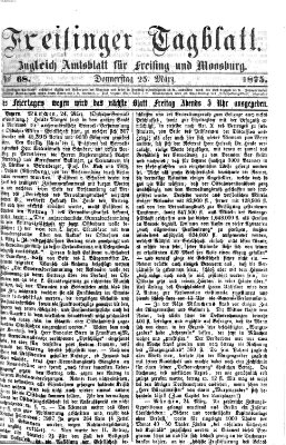 Freisinger Tagblatt (Freisinger Wochenblatt) Donnerstag 25. März 1875