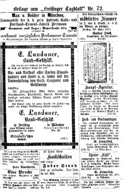 Freisinger Tagblatt (Freisinger Wochenblatt) Donnerstag 1. April 1875