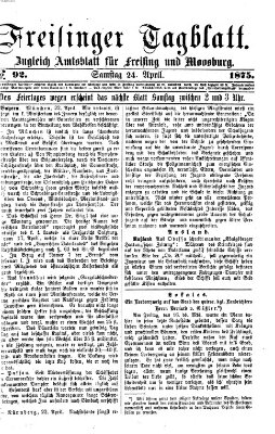 Freisinger Tagblatt (Freisinger Wochenblatt) Samstag 24. April 1875