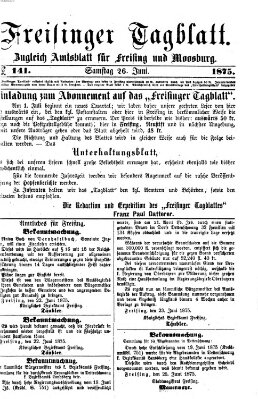 Freisinger Tagblatt (Freisinger Wochenblatt) Samstag 26. Juni 1875
