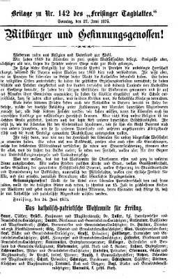 Freisinger Tagblatt (Freisinger Wochenblatt) Sonntag 27. Juni 1875