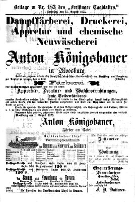 Freisinger Tagblatt (Freisinger Wochenblatt) Sonntag 15. August 1875