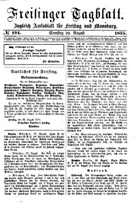 Freisinger Tagblatt (Freisinger Wochenblatt) Samstag 28. August 1875