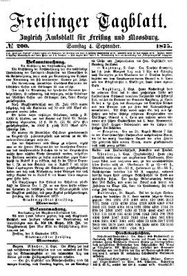 Freisinger Tagblatt (Freisinger Wochenblatt) Samstag 4. September 1875