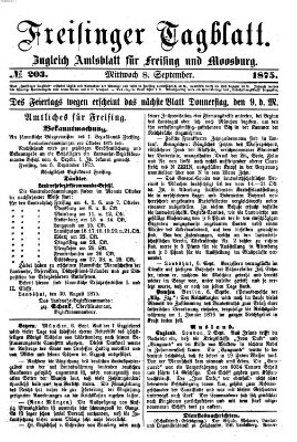 Freisinger Tagblatt (Freisinger Wochenblatt) Mittwoch 8. September 1875