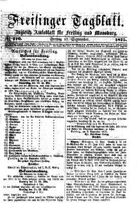 Freisinger Tagblatt (Freisinger Wochenblatt) Freitag 17. September 1875