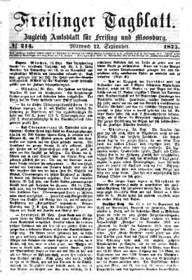 Freisinger Tagblatt (Freisinger Wochenblatt) Mittwoch 22. September 1875