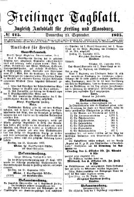 Freisinger Tagblatt (Freisinger Wochenblatt) Donnerstag 23. September 1875