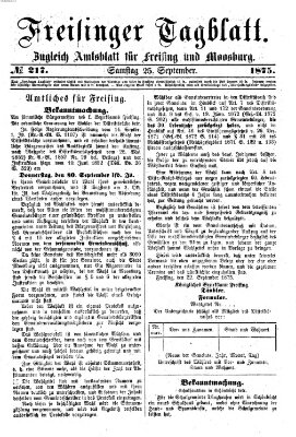 Freisinger Tagblatt (Freisinger Wochenblatt) Samstag 25. September 1875