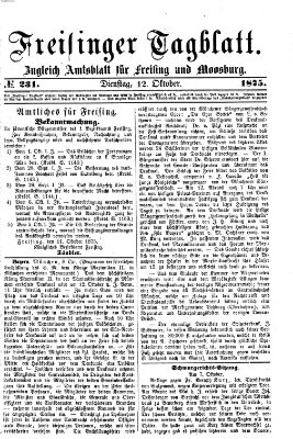 Freisinger Tagblatt (Freisinger Wochenblatt) Dienstag 12. Oktober 1875