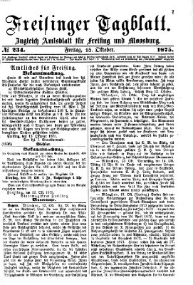 Freisinger Tagblatt (Freisinger Wochenblatt) Freitag 15. Oktober 1875