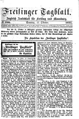 Freisinger Tagblatt (Freisinger Wochenblatt) Sonntag 17. Oktober 1875