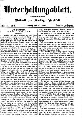 Freisinger Tagblatt (Freisinger Wochenblatt) Sonntag 31. Oktober 1875