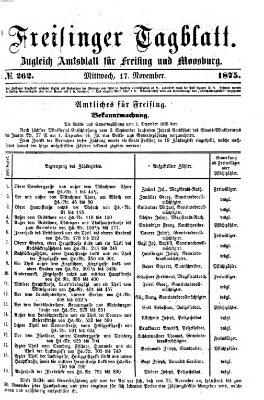 Freisinger Tagblatt (Freisinger Wochenblatt) Mittwoch 17. November 1875