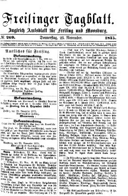 Freisinger Tagblatt (Freisinger Wochenblatt) Donnerstag 25. November 1875