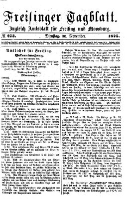 Freisinger Tagblatt (Freisinger Wochenblatt) Dienstag 30. November 1875