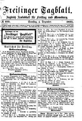 Freisinger Tagblatt (Freisinger Wochenblatt) Samstag 4. Dezember 1875