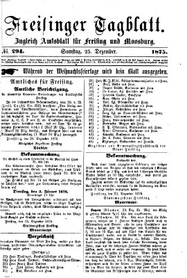 Freisinger Tagblatt (Freisinger Wochenblatt) Samstag 25. Dezember 1875