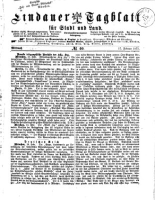 Lindauer Tagblatt für Stadt und Land Mittwoch 17. Februar 1875