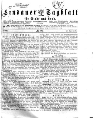 Lindauer Tagblatt für Stadt und Land Dienstag 20. April 1875