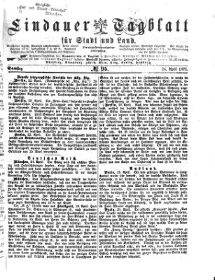 Lindauer Tagblatt für Stadt und Land Samstag 24. April 1875