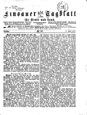 Lindauer Tagblatt für Stadt und Land Dienstag 27. April 1875