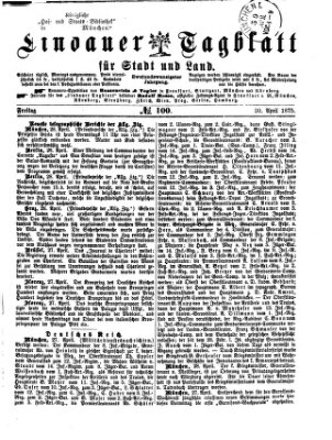 Lindauer Tagblatt für Stadt und Land Freitag 30. April 1875