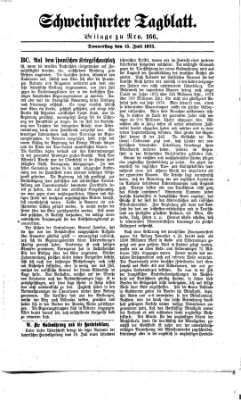 Schweinfurter Tagblatt Donnerstag 15. Juli 1875