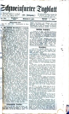 Schweinfurter Tagblatt Mittwoch 21. Juli 1875