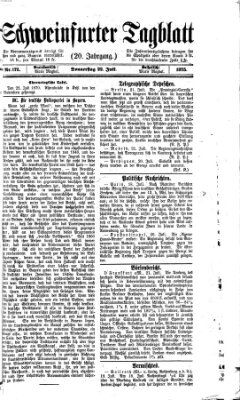 Schweinfurter Tagblatt Donnerstag 22. Juli 1875