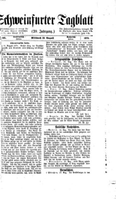 Schweinfurter Tagblatt Mittwoch 18. August 1875