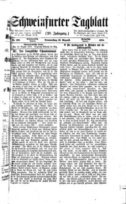 Schweinfurter Tagblatt Donnerstag 19. August 1875