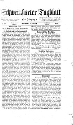 Schweinfurter Tagblatt Mittwoch 25. August 1875