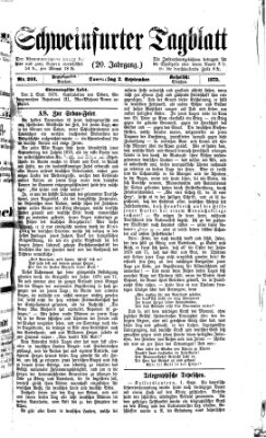 Schweinfurter Tagblatt Donnerstag 2. September 1875