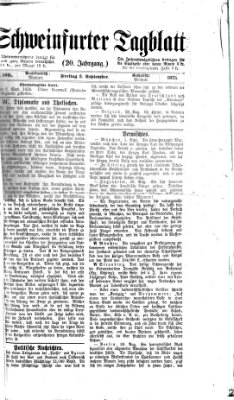 Schweinfurter Tagblatt Freitag 3. September 1875