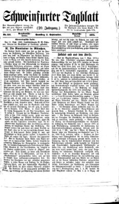 Schweinfurter Tagblatt Samstag 11. September 1875