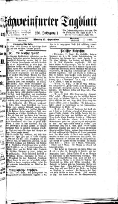 Schweinfurter Tagblatt Montag 13. September 1875