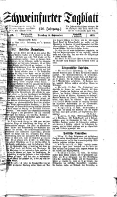 Schweinfurter Tagblatt Dienstag 14. September 1875